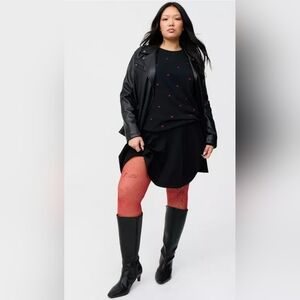 Torrid - Rhinestone Fishnet Tight In Red